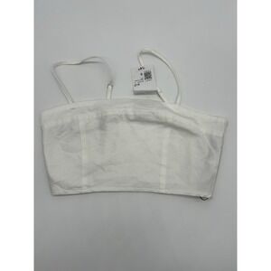 Forever 21 Tube Top Cropped Cami Spaghetti Strap White Size Small